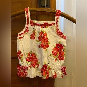 NWT Janie and Jack 2T Sleeveless Floral Cotton Top / Tank Top